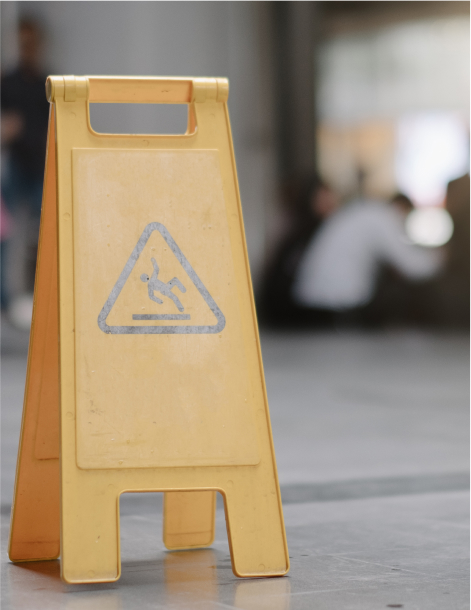 Sign showing warning of caution wet floor