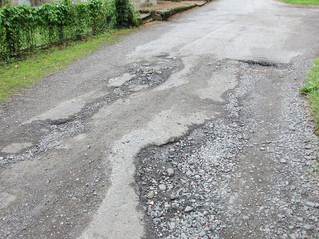 poorly maintained road