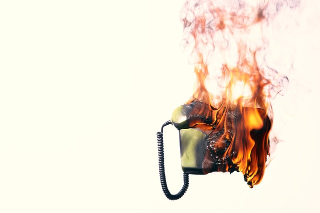 rotary phone on fire