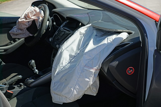 car with deployed airbag