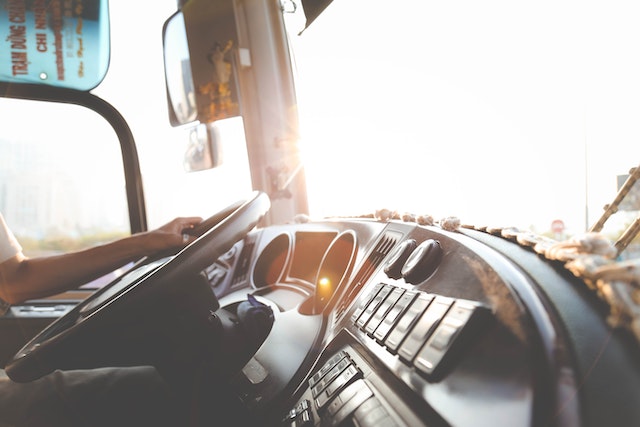 interior of truck cabin